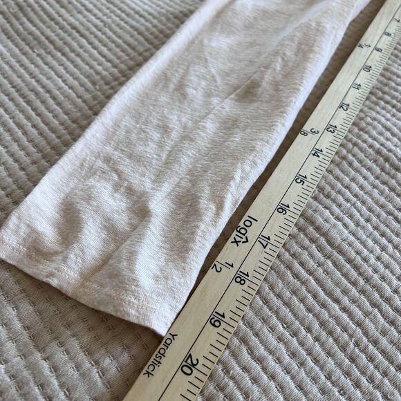 Eileen Fisher Shirt Womens Large Beige Organic Linen Long Sleeve Scoop Neck - Picture 11 of 12